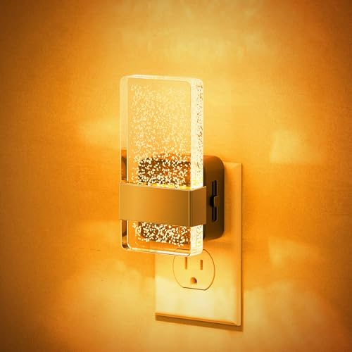 JandCase Night Lights Plug into Wall, Dusk to Dawn Sensor - color: Gold-Amber, size: 1 Pack