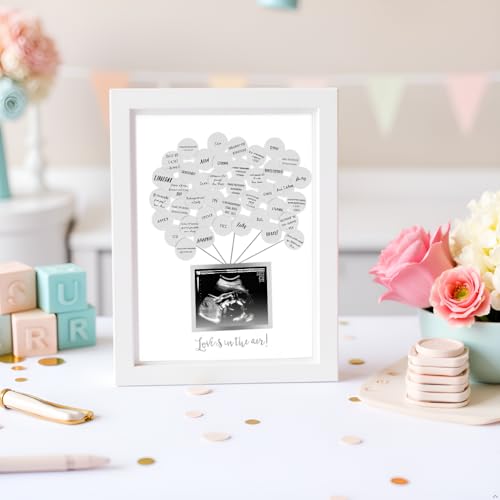 Pearhead Baby Shower Signature Guest Book Photo Frame with Balloon Stickers - style: Balloon Guest Book Frame