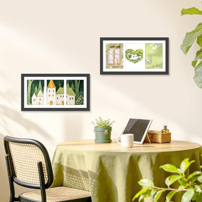 DUENPY 2 Pack 8x16 Collage Frame For 3 5x7 Photos Black - color: Black, size: 8x16（5x7 opening）-2 Pack