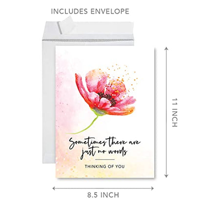 Andaz Press Jumbo Sympathy Card with Envelope, Sorry For Your Loss Card, Just No Words Thinking of You, Pet Loss, Condolences Card with Big Blank Space to Send to Friends, Family, 8.5" x 11", 1-Pack - color: Thinking of You 1
