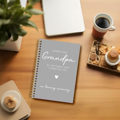 Grandpa Memory Grief Notebook Journal, Grandpa Memorial Remembrance Gifts, Loss of Grandfather Sympathy Gifts Hardcover Spiral Notebooks Journals, 5.5x8.3 Inch