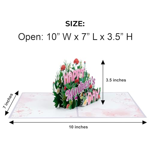iGifts And Cards Happy Mother's Day 3D Pop-Up Card 5" x 7" | Floral Bouquet, Garden Design, Mom, Grandma, Wife, Alternative to Flowers, With Notecard, Keepsake - color: Happy Mother's Day 6