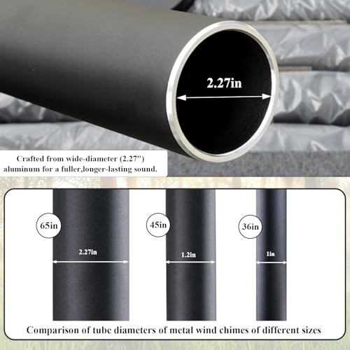 ASTARIN 65 in Wind Chimes for outisde,2.27in Tubes Handcrafted WindChimes - size: 65" Black