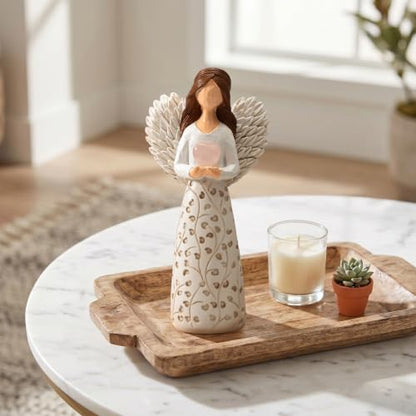 5.9" Sympathy Angel Figurine Remembrance Gift for Loss of Loved One - color: White02