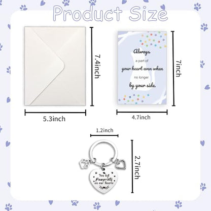 Pet Sympathy Card for Cat with Pet Memorial Keychain, Cat Memorial Gifts, Bereavement Gifts for Loss of Pets Sympathy Cards with Envelopes Condolences Gift for Loss