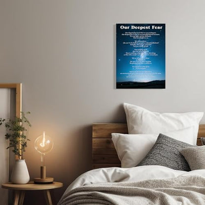 Our Deepest Fear Quote Canvas Wall Art Inspirational Painting Print Motivational Poster Ready to Hang Home Office，Living Room，or Personal Space Framed 8 * 12 Inch - color: White 2, size: 12"L x 8"W