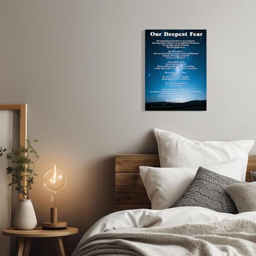 Our Deepest Fear Quote Canvas Wall Art Inspirational Painting Print Motivational Poster Ready to Hang Home Office，Living Room，or Personal Space Framed 12 * 18 Inch - color: White 2, size: 18"L x 12"W