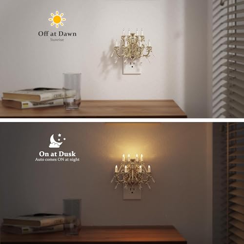JandCase Night Lights Plug Into Wall,2 Pack Dimmable Night Light - color: Chandelier-3000K, size: 2 Pack