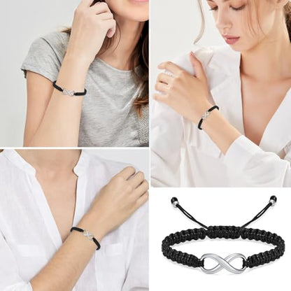 Minicremation Cremation Bracelet for Ashes Infinity Memorial Jewelry Urn Bracelet Braided Rope Adjustable Keepsake Bangle for Women Men - color: Customize