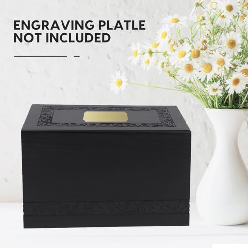 Wooden Urns for Human Ashes Adult Male Female, Up to 250 Cubic inches Tree of Life Wood Cremation Urns, Funeral Memorial Urns for Ashes Mom Dad (Black) - color: Black
