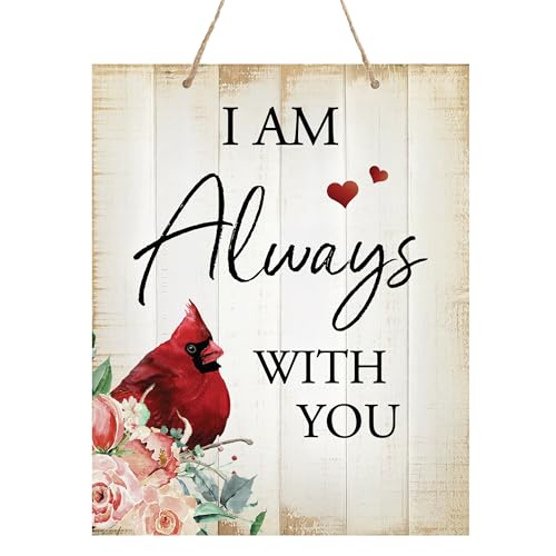 Memorial Wall Hanging Rope Signs Bereavement Keepsake Condolence Funeral Gift For Loss of Loved One 12x15 (I Am Always With You (White)) - color: I Am Always With You (White)