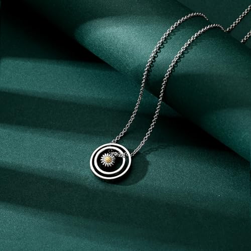 Daisy Cremation Jewelry Necklaces Stainless Steel Circle of Life Eternity Urn Necklaces for Ashes Memorial Keepsake Daisy Pendant for Women Men Gifts With Funnel Kit & Bag - color: Gold