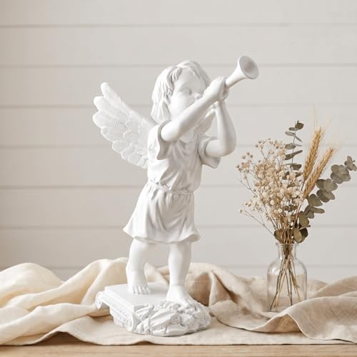 Cherub Angel Statue Resin White Angel Figurine