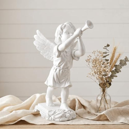 Cherub Angel Statue Resin White Angel Figurine