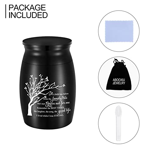 3 Inch Small Aluminum Mini Urn for Ashes - Tree of Life Design - Keepsake for Human Ashes Memorial Holder