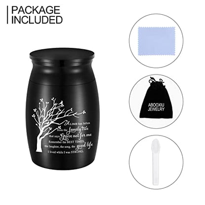 3 Inch Small Aluminum Mini Urn for Ashes - Tree of Life Design - Keepsake for Human Ashes Memorial Holder
