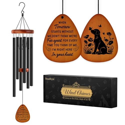 Dog Memorial Gifts for Loss of Dog, Pet Wind Chimes 25.5 in | Pet Memorial Gifts for Dogs, Loss of Dog Sympathy Gift, Dog Passing Away Remembrance Gifts, In Memory of Dogs, Garden Patio