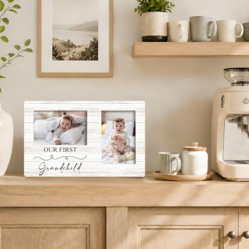 First Grandchild Double Picture Frame 4x6, Baby Two Photo Frame - color: color-2