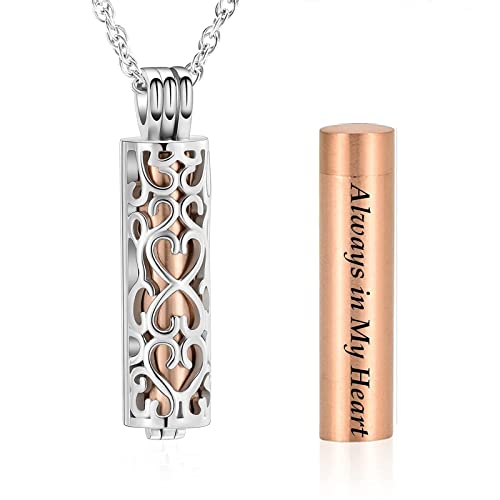 shajwo Cylinder Urn Necklace for Ashes for Women Men Cremation Jewelry Keepsake Memorial Human Pet Ashes Pendant - color: Customize