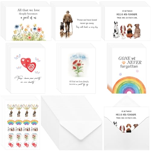 Geyoga 36 Set Pet Sympathy Card with Envelope Bulk, Classic - color: Classic