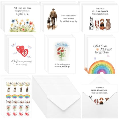 Geyoga 36 Set Pet Sympathy Card with Envelope Bulk, Classic - color: Classic