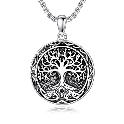 Tree of Life Necklace 925 Sterling Silver Abalone Shell Celtic Knot Tree Pendant Necklace Jewelry Gifts for Women Birthday Christmas - style: Style9