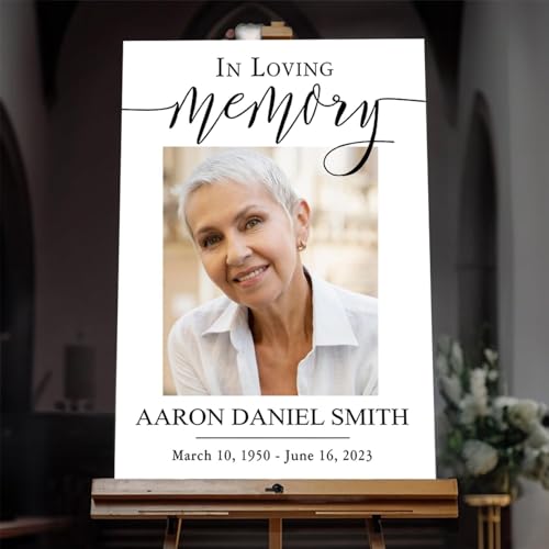 Funeral Reception Welign For Men - Funeral Welcome Sign For Women - Funeral Welcome Sign With Photo - Celebration Of Life Poster - Funeral Decor - In Loving Memory Sign - Memory Signs For Funerals - color: Multi 7