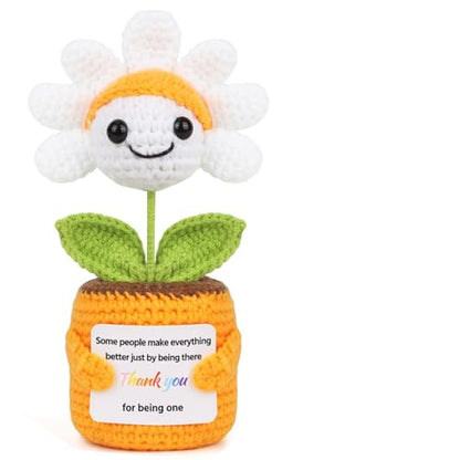 Sizobi Valentines Galentines Day Gifts for Women - Thank You Gifts Positive Daisy Emotional Support Crochet - Birthday Appreciation Easter Friendship Gifts for Best Friend Teacher Coworker Boss Nurse - style: Thank You