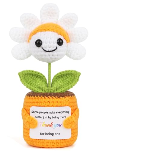 Sizobi Valentines Galentines Day Gifts for Women - Thank You Gifts Positive Daisy Emotional Support Crochet - Birthday Appreciation Easter Friendship Gifts for Best Friend Teacher Coworker Boss Nurse - style: Thank You