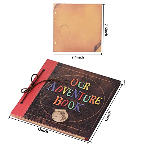 Scrapbook Photo Album, 12x12 Inch Our Adventure Book, 3D Embossed Words Hard Cover Movie Up Travel Album for Anniversary, Wedding, Baby Shower (Scrapbook-Letter) - color: Scrapbook-Letter