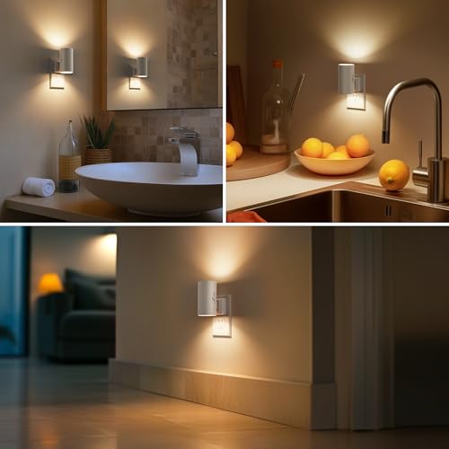 Night Lights Plug into Wall, Modern LED Night Light Plug in | Dusk to Dawn Sensor, Soft White 3000K, 0-100LM Adjustable Brightness, Dimmable NightLight, Stairway, Hallway, Bedroom, 2 Pack - color: White-3000K, size: 2 Pack