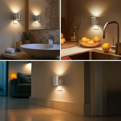 Night Lights Plug into Wall, Modern LED Night Light Plug in | Dusk to Dawn Sensor, Soft White 3000K, 0-100LM Adjustable Brightness, Dimmable NightLight, Stairway, Hallway, Bedroom, 2 Pack - color: White-3000K, size: 2 Pack