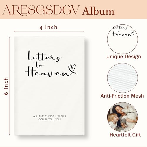 Memorial Photo Album 4x6 18 Pockets Photos, Sympathy Gifts for Loss of Loved One, Grief Bereavement Gifts, Letters to Heaven Small Mini Photo Album Hold 36 Pictures Book - color: Lotters To Heaven
