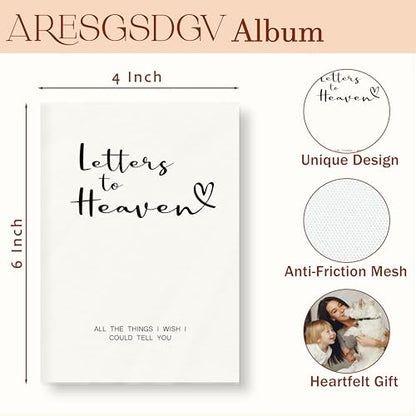 Memorial Photo Album 4x6 18 Pockets Photos, Sympathy Gifts for Loss of Loved One, Grief Bereavement Gifts, Letters to Heaven Small Mini Photo Album Hold 36 Pictures Book - color: Lotters To Heaven