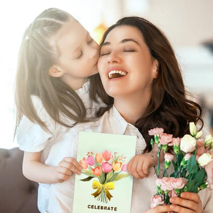24 Pcs Happy Mother's Day Greeting Cards Floral Blank Note Cards Gold Foil With Pink Envelopes Mother's Day Present Gift Box Assorted Party Celebration Cards For Mom, Mother-in-Law, Stepmom, Grandma, Aunt, Godmother-4X6 in