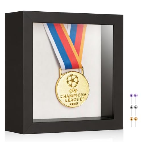 5x5 Small Shadow Box Frame with Ultra-Clear Glass & Soft Linen Back - color: Black+high Definition Panel + Shatter-proof Packaging, size: 5x5