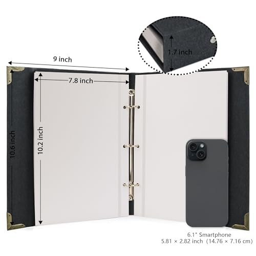 Vienrose 3 Rings Self Adhesive Photo Album 20 Sheets/40 Pages Black | Hardcover, DIY Scrapbooking Kit, Paper Scrapbook, 9 x 10 6 inch, Lover Friends Kids Wedding - color: Black, size: 9'' x 10.6''40Pages