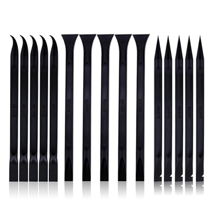 15 PCS Carbon Fiber Plastic Scrapers Tool, Non-Scratch Scraper Tool for Tight Spaces, Multi-Purpose Label Scraper Pen-Shaped, for Car Cleaning Supplies, Kitchen, Crevices, Stains (Black) - color: 15 Pcs Black