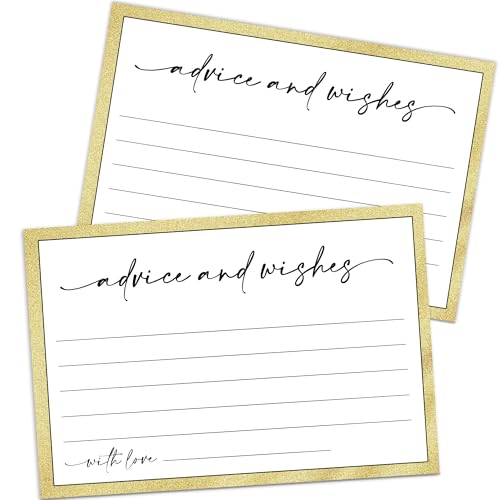 Advice and Wishes Cards – 50 Pcs Minimalist Perfect for the Bride and Groom, Baby Shower, Bridal Shower, Wedding Shower, Graduation Party, Retirement Party, Anniversary -A09 - color: Minimalism, size: Standard Cards