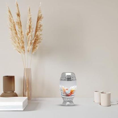 White Phoenix Urns for Human Ashes Adult Male & Female, Small Cremation Urn for Human Ashes Adult Women, Mini Keepsake Urn for Mom 3Inch - color: White Phoenix Ashes