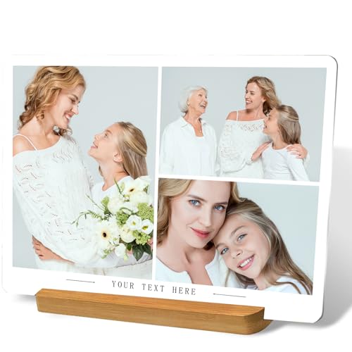 LOUISMIAA Custom Metal Picture Frame Prints,Personalized Photo Frames with Easel,Customized Metal Collage Picture Frame Gift for Family, Lover and Friend,Couple - color: StyleC