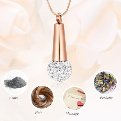 Microphone Cremation Jewelry for Ashes - Memorial Urn Necklace Ashes Holder Stainless Steel Keepsake Pendant Jewelry for Music Lover - color: Rose Gold-A