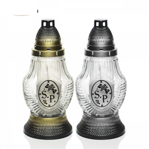 Polish Grave Candle – Traditional Memorial Light – Znicz Poland ST8 (2, Gold & Silver) - color: Gold & Silver
