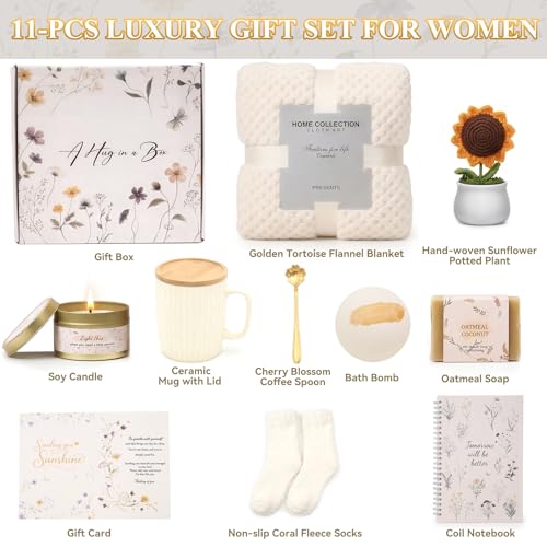 Get Well Gifts for Women, Self Care Spa Kit, Sympathy Care Package, Gift Baskets for Women, Thinking of You Gift for Mom, Sister, Friend