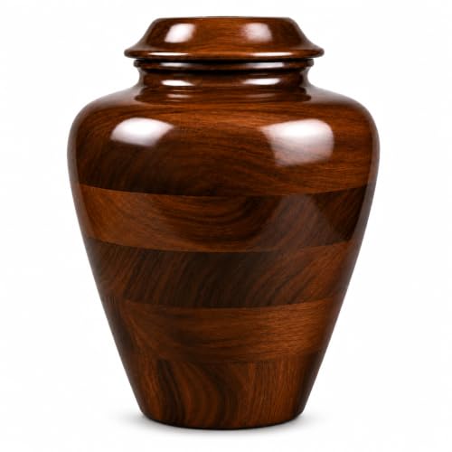 Large Handcrafted Wooden Cremation Urn for Adult Ashes –200 Cu in Memorial Urn Box – Tahura Crafts - size: Large 200 Cu In