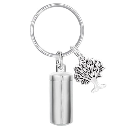 Gredstar Cremation Urn Keychain for Ashes, Cylinder Memorial Keepsake - color: Tree of Life