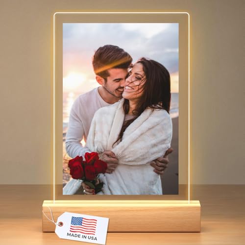 LOUISMIAA Custom Picture Frames Night Light,Personalized Photo Frame,Customized Picture Frame,Personalized Anniversary Birthday Valentine's Day Gifts for Women Men Same Day Shipping - color: Style 3