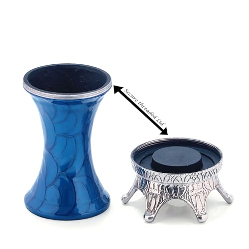 Medium Tealight Blue Enamel/Candle Urn for Human Ash - Glossy Blue Urn for Human Ash - Cremation Urns/Keepsakes for Ashes - Ash Holders - ERN - Earns
