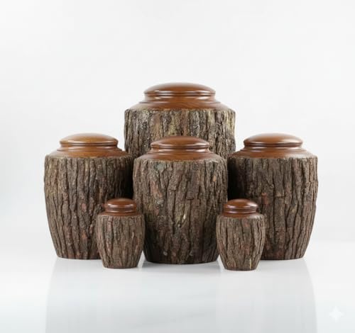 Medium Cremation Urn for Adult Ashes – 160 cu in – Rustic Rosewood Bark Wooden Memorial Urn – Handcrafted Funeral Jar for Human Ashes(Medium) - size: Medium(160cu/in)