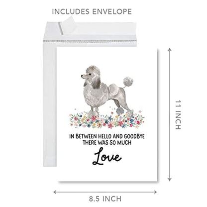 Andaz Press Jumbo Pet Sympathy Card with Envelope, Sorry For Your Loss Card, Grey Poodle, Loss Of Pets, Dog Grief Bereavement Card with Big Blank Space to Send to Friends, Family, 8.5" x 11", 1-Pack - color: Grey Poodle